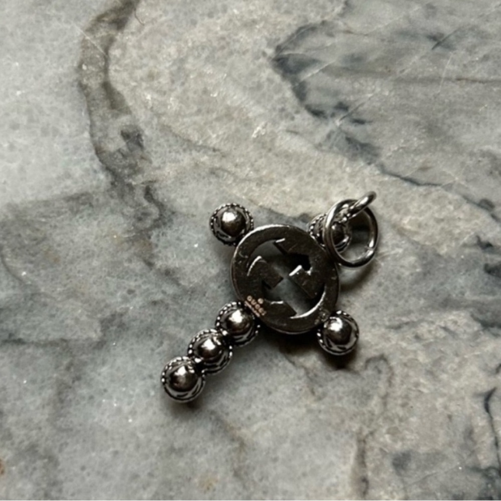 GUCCI Cross Charm - Silver / Rhinestone - Picture 3 of 4